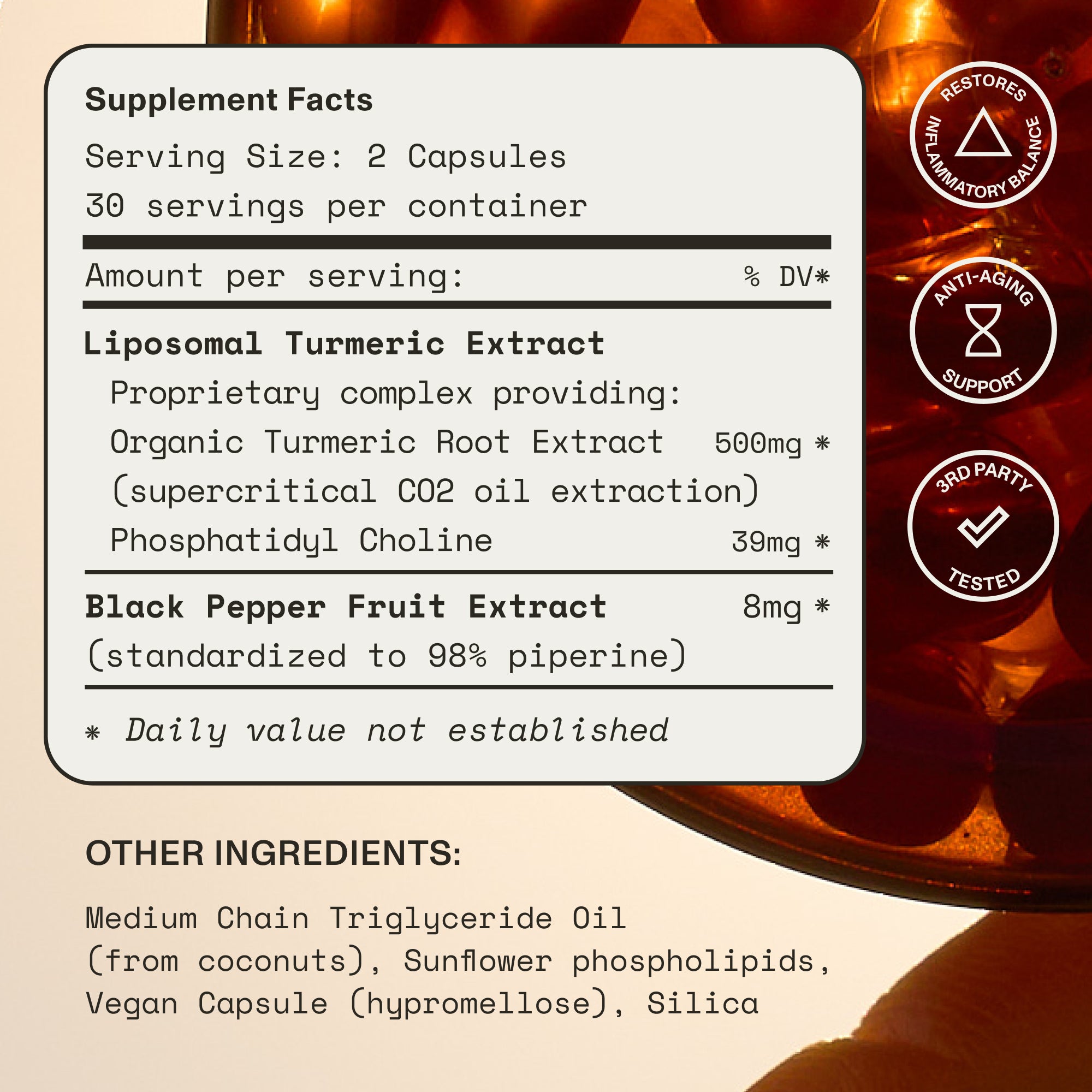 Gold | Medical Grade Liposomal Turmeric | 60ct Capsules